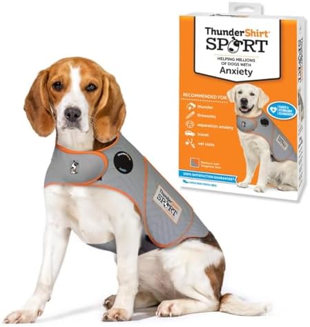 ThunderShirt for Dogs Calming Anxiety Vest, Medium, Platinum Sport
