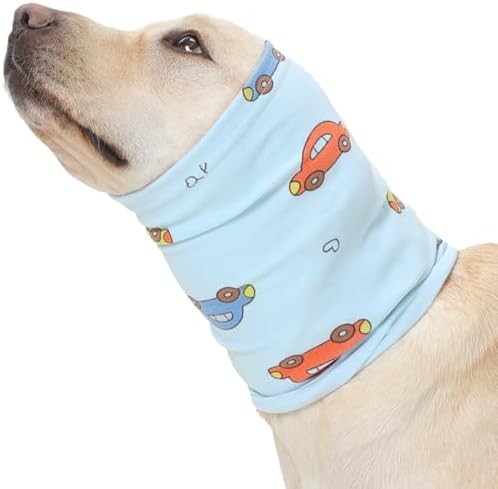 Nanaki Soft Dog Calming Hoodie For Fireworks,4th Of July,Thunderstorm-Dog Ear Muffs Noise Protection For Vacuum Car Ride,Ear Covers For Bath,Grooming,Force Drying, Blow,Snoods for Dogs Mealtime,Blue,S