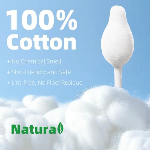 MEDUWEDU Pet Cotton Swabs, 55 Count｜Gourd-Shaped Tips｜Soft Cotton & Paper Stick｜Dog & Cat Ear Cleaner Swabs｜Safe Grooming Tool for Pets