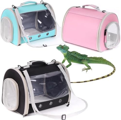 Lizard Travel Carrier Backpack,Guinea Pig Backpack Carrier,Space Capsule Clear Bubble Window Astronaut Reptile Carrier Backpack for Bearded Dragon,Hamster,Sugar Glider,Bunny