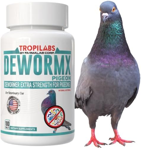 Farmalab Natural Dewormer Internal & External 100 Tabs Poultry - Vitamin for Poultry Rooster Hen Chicken Baby Chick Doves Pigeons and All Caged Birds (Pigeon Doves Squail)