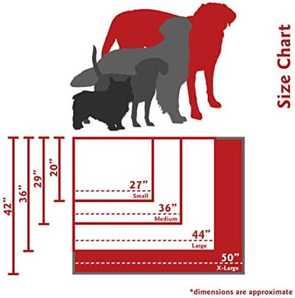 Majestic Pet Rectangular Dog Bed, X-Large, 50x42x5 in, Washable, Red