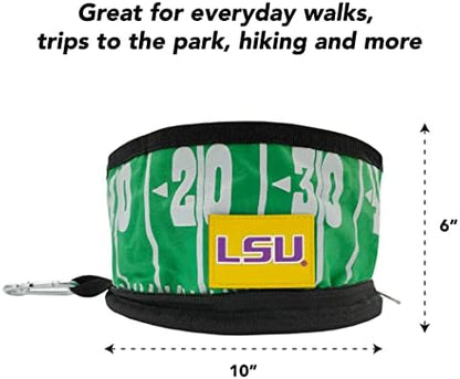 Pets First NCAA LSU Tigers Collapsible Dog Travel Bowl Set, 2 Pack Food & Water Bowls for Dogs, Best Portable & Lightweight Leak-Proof Dog Bowls for Travel