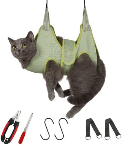 Guzekier Cat Grooming Hammock Harness for Cats, Cat Nail Clipper