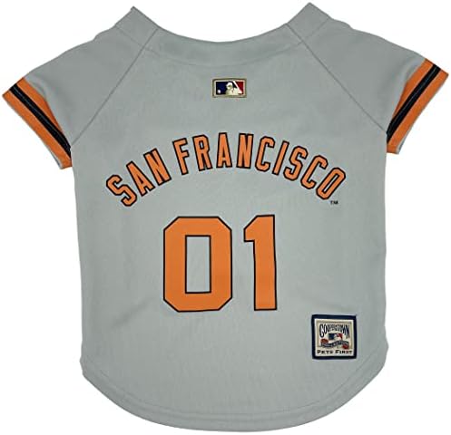 MLB SAN Francisco Giants Vintage Throwback Jersey for Dogs & Cats in Team Color. Comfortable Polycotton Material, Medium