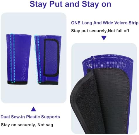 Fly Boots for Horses Set of 4, Equine Loose Fitting Leggings (Royal Blue)