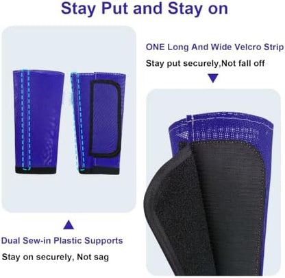 Fly Boots for Horses Set of 4, Equine Loose Fitting Leggings (Royal Blue)