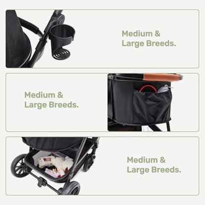 3-in-1 Dog Stroller for Small and Medium-Sized Dogs up to 33 lbs