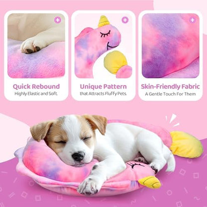 BurgeonNest Small Dog Calming Pillow for Dogs and Cats, Pink M