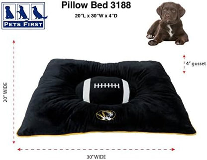 Pets First NCAA PET Bed- Missouri Tigers Soft & Cozy Plush Pillow Bed. - Sports Dog Bed. Cuddle, Warm Collegiate Mattress Bed for Cats & Dogs