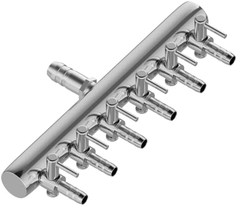 Pawfly 6-Way Aquarium Air Manifold for 3/16" & 3/8" Airline Tubing
