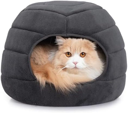 Hollypet Cat Bed Cave for Indoor Cats for Pets up to 15 lbs, Gray