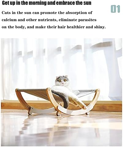 Pet Bed Solid Wood Cats Bed Cats Bed Dog Bed Teddy Bed Cats Litter Cats Cradle Breathable Design Warm in Winter and Cool in(E)