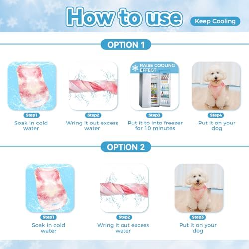 cyeollo 2Pack Dog Cooling Shirts Evaporative Dog Cooling Vest, XL, Pink