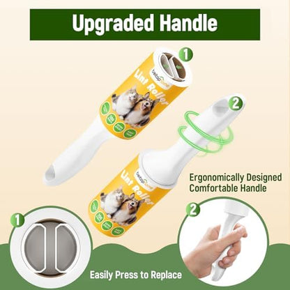 Extra Sticky Lint Roller for Pet Hair, 500 Sheets, 2 Handles