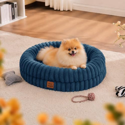 ChiXnuggle Orthopedic Dog Bed, Washable Cover, Faux Fur Bolster Pet Couch