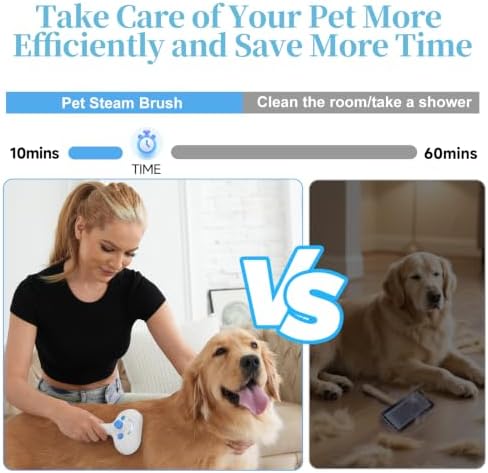 Pet Steam Brush for Dog, cat brushes for indoor cats - 2 Waterless Shampoo
