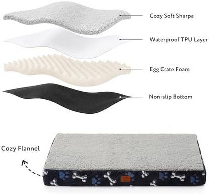 Orthopedic Pet Beds for Large Sized Dog 41x27 Inch Navy