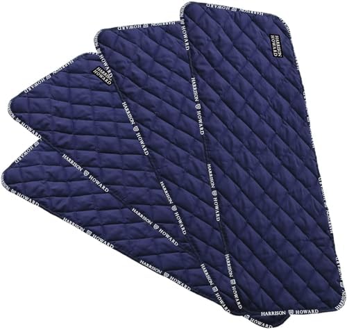 Harrison Howard Quilted Horse Leg Wraps, Standing Wraps for Horses Stable & Recovery, Soft Padded Horse Bandage Liners-Navy M