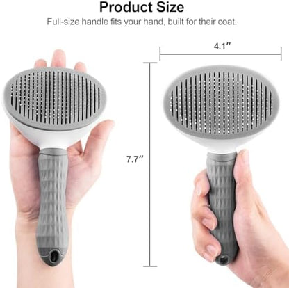 Depets Cat Brush for Shedding, Skin Friendly Self-Clean Dog Slicker Brush