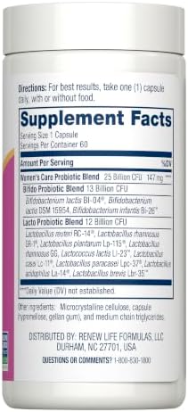 Renew Life Women's Care Probiotic 25 Billion CFU
