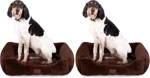 AMERICAN KENNEL CLUB Cuddler Pet Bed with Low-Profile Entrance – 30" Plush Dog Bed for Medium Breeds Up to 50 lbs, Ultra-Soft Washable Bed with Non-Slip Bottom, Durable High-Loft Filling, Brown