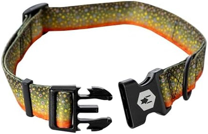 Wolfgang Wide Venture Dog Collar Brooktrout Print X-Large