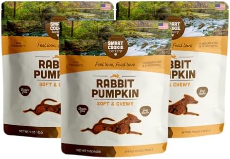 Smart Cookie Healthy Soft Dog Treats - Rabbit & Pumpkin - Grain Free Limited Ingredient Training Treats for Dogs with Sensitive Stomach & Allergies, Natural Novel Protein, Made in the USA (5oz.)