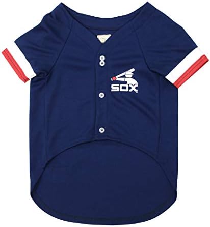 MLB Chicago White SOX Vintage Throwback Jersey for Dogs & Cats in Team Color. Comfortable Polycotton Material, Large