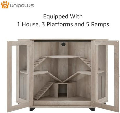 unipaws Chinchillas Hedgehog Cage with Ramp and House, Large Size