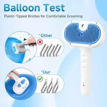 Pet Steam Brush for Dog, cat brushes for indoor cats - 1 Waterless Shampoo