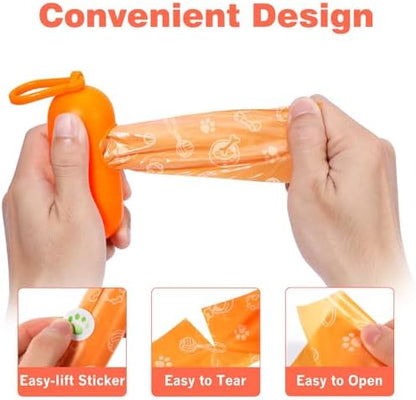 Dog Poop Bags Rolls 240 PCS– Extra Thick Leak Proof 4 Color Mix with Holder