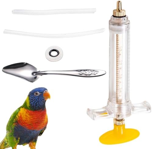 Baby Bird Feeding Syringe Set, Small Pet Parrot Feeding Tubes for Birds, Hand Feeding Tubes Kit Parrot Feeder Food Feeding & Watering Supplies for Small Pet Baby Birds (10ML)