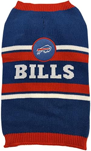Pets First NFL Buffalo Bills Dog Sweater, Size Extra Large. Warm and Cozy Knit Pet Sweater with NFL Team Logo, Best Puppy Sweater for Large and Small Dogs, Team Color (BUF-4179-XL)