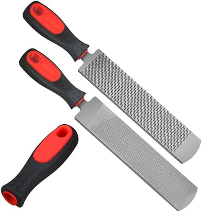 Gisafai 2 Pcs 12 Inch Rasps for Shoeing Horses with Handle Trimming File Carbon Steel Farrier Tools for Repair Horse Goat Hooves Cow Donkey Pig Animal Hooves Repairing Wood Working Supplie