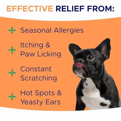 Dog Allergy Relief Chews - Anti-Itch Skin & Coat Supplement with Omega 3