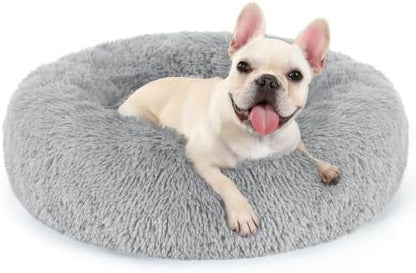 rabbitgoo Calming Cat Beds for Indoor Cats, 23 inches, Light Grey