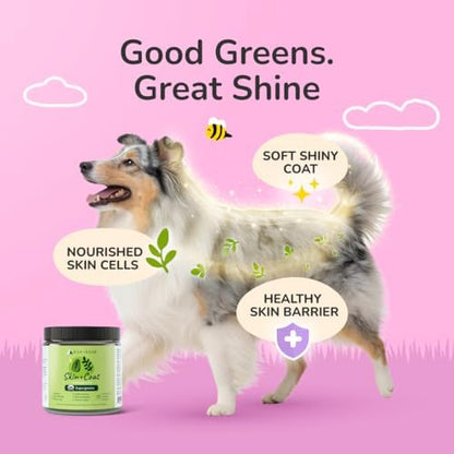 kin+kind Skin and Coat Supplement for Dogs & Cats – Natural Vitamin Supplements with Organic Ingredients for Shiny Fur, Moisturized Skin & Overall Pet Wellness – Dog Essentials & Cat Essentials – 8oz