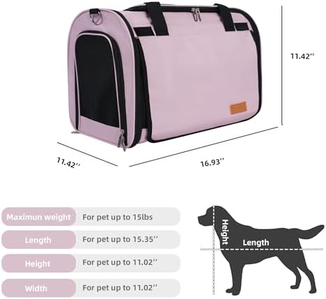 TWDEPART Cat Carrier Backpack - Multifunctional, Firm & Foldable with Roll-Up Shade, Breathable Design Includes Collapsible Bowl and Cushion (Pink)