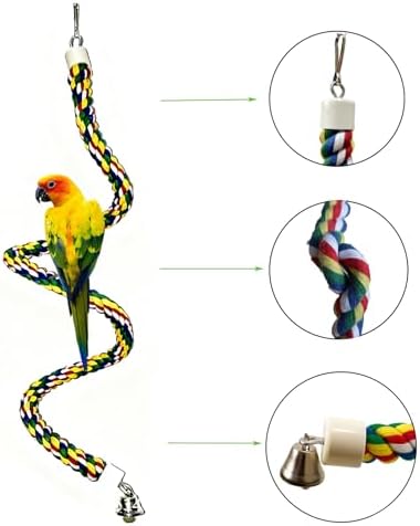 Bird Rope Perch & Birds Swing Set, 40''/60''/79''