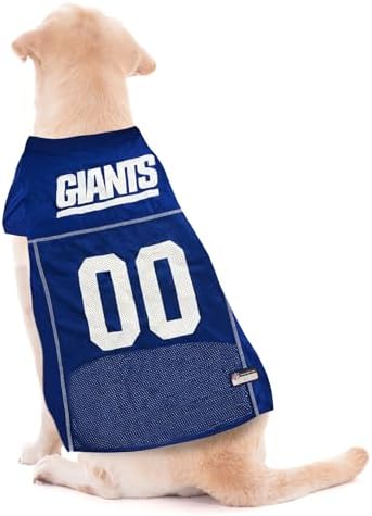 Pets First NFL New York Giants Dog Jersey, Size Large, Football Shirt Costume for Pet, Dog Sports T-Shirt, NFL Team Clothing for Cats, Licensed Pet Apparel Available in 7 Sizes and 32 Teams