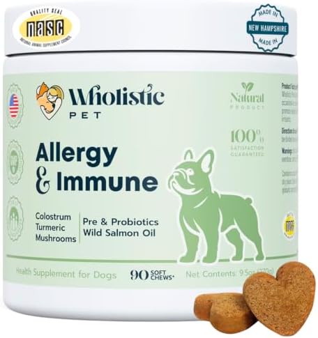 Dog Allergy Chews, Immune Support & Itch Relief for Dogs, 90 Chews