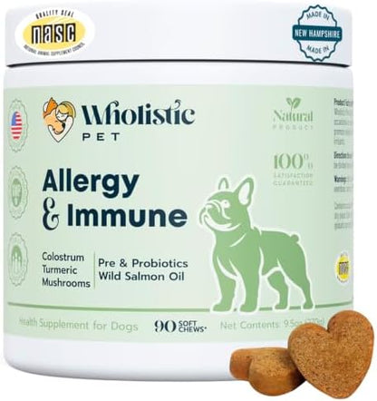 Dog Allergy Chews, Immune Support & Itch Relief for Dogs, 90 Chews