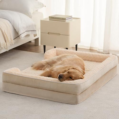 WNPETHOME Orthopedic Washable Dog Bed Large for Senior Dog Cozy Sleep