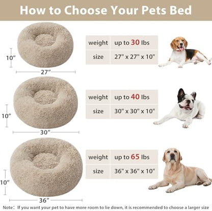 WNPETHOME Large Round Calming Dog Bed Cat Bed for Comfy Sleep