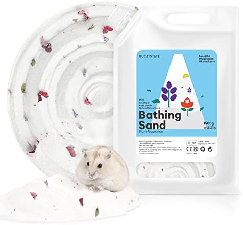 BUCATSTATE Dust-Free Hamster Bath Sand Plant Scented Bathing Sand for Dwarf Syrian Hamster and Other Small Animals 3.3lb/1.5kg