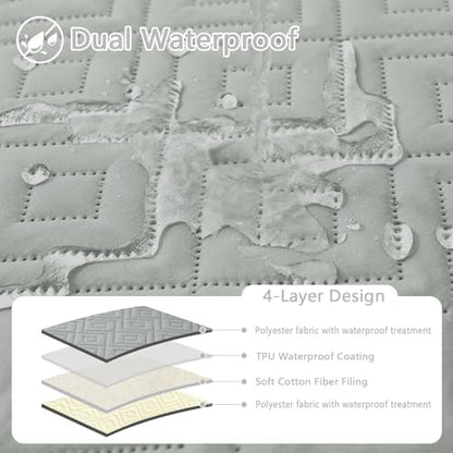 hyha Waterproof Reversible Dog Blanket, Pet Blanket for Sofa Couch