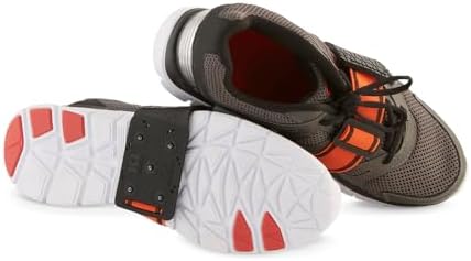 K1 Mid-Sole Ice Cleats - Rotatable Traction Aids For Flat Shoes - Indoor/Outdoor, Climbing, Driving - Slim Profile - Orange