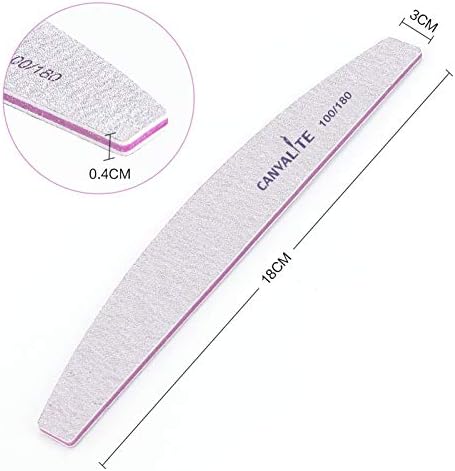 Canvalite 50 PCS Nail File Professional Nail Files Reusable Double Sided Emery Board(100/180 Grit) Nail Styling Tools for Home and Salon Use