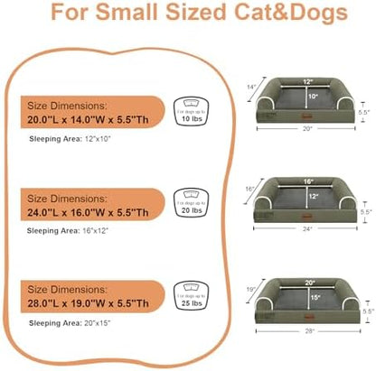 NANUYA Orthopedic Dog Bed for Medium Dogs, 28 x 19 Inch, Dark Green